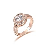 Winter.Z Womens Jewelry Popular Explosion Models Austria Crystal Rose Gold Wheel Ring Wedding