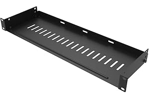 JINGCHENGMEI 1U Disassembled Vented Rack Shelf Universal Rack Tray No Lip for 19 Inches Network Cabinet or Server Rack (6 Inches Deep)
