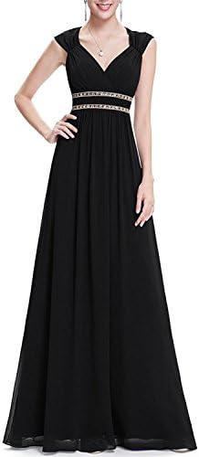 ZHENGGJ Women Pretty Sleeveless Grecian Style Bridesmaid Dress Black6 Charm
