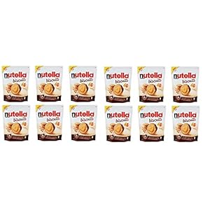Ferrero Nutella Biscuits met Nutella gevulde koekjes met hazelnootcrème, zakje met 304 g koekjes, zoete snack, 12 stuks