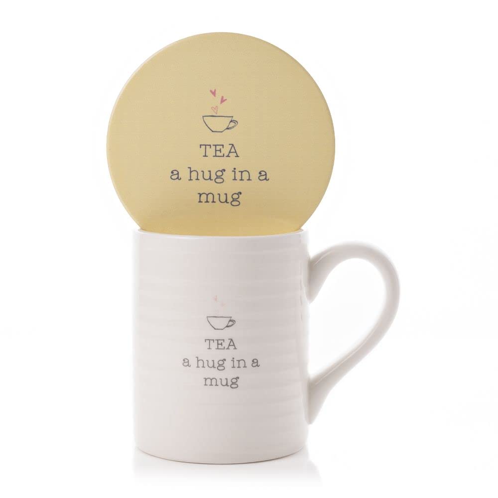 Widdop Tea A Hug in A Mug Gift Set Mug & Coaster in A Gift Box Love Life Range Gifts LL449