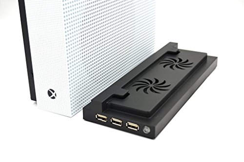 image for REYTID Xbox One Pro Dual Cooling Fan/Stand Combo - 3 USB Ports - All-i
