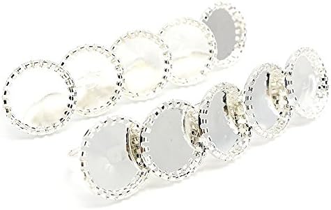 Femitu Beautiful Bead 10 Pcs Silver Gear Wheel Shape Ring Base for Ring DIY 20mm