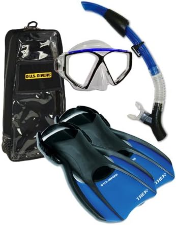 US DIVERS Adult Potpourri Silicone Mask Snorkel and Fins Set, M, ASSORTED