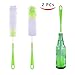 Greenour Bottle Cleaning Brush 2 pack Bottle Brush Long handle, Washing Weter Bottle ，Beer Bottle, Wine, Kombucha, Decanter, Narrow Neck Bottles