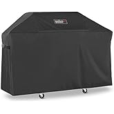 Weber Premium Outdoor Grill Cover, Water-Resistant, Compatible with Genesis 300 Series Gas Grills, Black