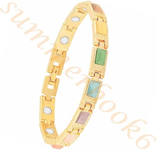 Women Magnetic Therapy Opal Bracelets Health Copper Zinc Alloy Bracelet Pain Relief for Arthritis (Colour)