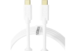DJ TechTools Chroma Cable – USB-C to USB-C Cable | 100W Power Delivery, 10Gbps, 4K60, Ferrites & 56k? Resistor | Audio-Optimized, Color-Coded with Cable Tie | White 3.2ft (1M) Straight