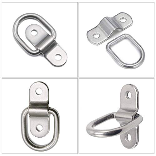 20 Pack D-Ring Tie Down Anchor Lashing Rings, 1/4'' D-Rings Anchor 1200 lbs Capacity Trailer Anchors Points with Mounting Bracket Tie Down Points for Ratchet Tie Down Straps Truck Bed Cargo