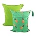 ALVABABY 2pcs Cloth Diaper Wet Dry Bags Waterproof Reusable with Two Zippered Pockets Travel Beach Pool Daycare Soiled Baby Items Yoga Gym Bag for Swimsuits or Wet Clothes L0174