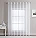 LinenZone Sheer White Patio Door Curtains. Extra Wide Curtains for Sliding Doors. Elegant Glass Door Curtains for Living Room, Kitchen, Dining Room or Family Room. (Karina 102 x 84, White)