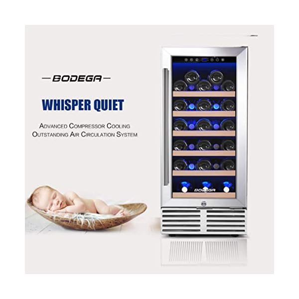 BODEGA-15-Wine-CoolerBuilt-in-or-Freestanding-Wine-Refrigerator-31-Bottle-Fits-large-Bottle-like-Champagne-and-WineSingle-Zone-Temperature-Memory-Function-With-Stainless-Steel-HousingGlass-Door