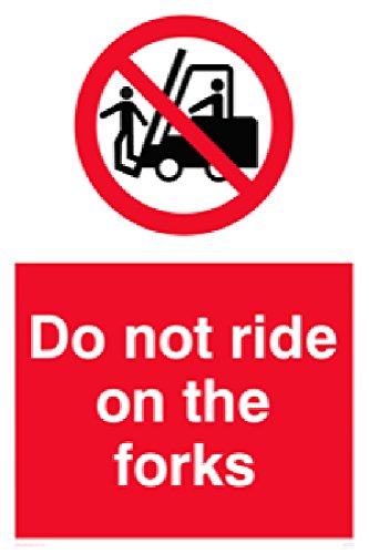 Viking Signs PV5278-A3P-1M "Do Not Ride On Forks" Sign, 1 mm Semi-Rigid Plastic, 400 mm H x 300 mm W