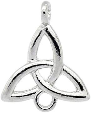 30pcs Silver Tone Celtic Knot Charms Connector Jewelry Making Findings 26x21mm