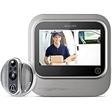 World's Smartest Video Doorbell - Eques VEIU Rechargeable Door Camera Peephole Viewer for Your Home Security - WiFi Enabled - Night Vision - Large LED Touch Screen - iOS &amp; Android (Nickel)