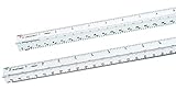 Architectural Scale Ruler and Engineer Scale Ruler Set - Two White Engraved Plastic Triangular Scale Rulers