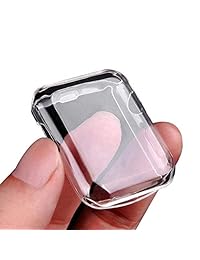 Apple Watch 3 funda, Julk iwatch protector de visualización, carcasa protectora en todo el alrededor de TPU, carcasa ultradelgada transparente HD de 0.3 mm para Apple Watch Series 3 2017 (42 mm)