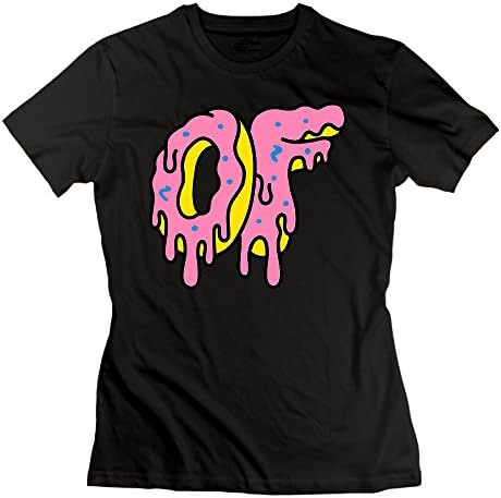 CHALZ Women Ofwgkta Odd Future OF Donut Logo Short Sleeve T-shirts L Black