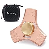 Apsung ADHD Fidget Toy, EDC Hand Spinner Fidget Toy, Finger Spinner, Copper High Speed Up to 6 Mins Spins, ADHD Focus Tri-spinner to Relieves Anxiety and Boredom, Gift Case Package