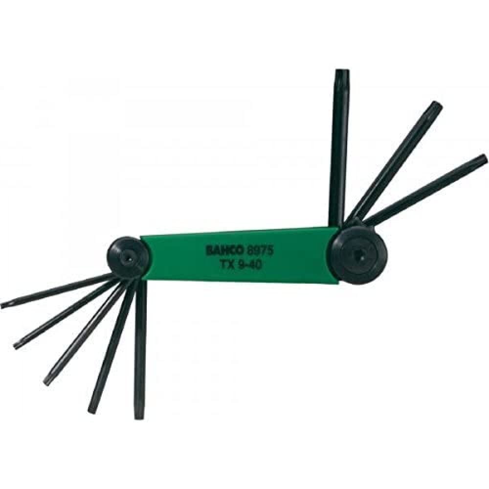 Bahco BE-8975 Offset Screwdrivers for Torx Head Screws, Green/Black, Set of 8 Piece