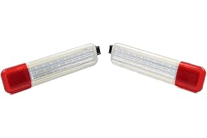 Cnsodo15 Interior Door Panel Lamp Courtesy Warning Light ABS Clear + Red For Chevrolet Avalanche Silverado Suburban C/K 1500 