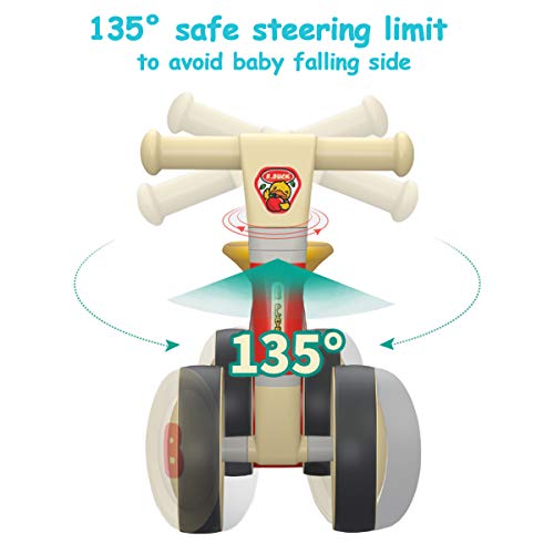 Reeple Baby Balance Bikes 10-24 Month Children Walker Riding Toys for 1 Year Old Boys Girls Kids Gifts No Pedal Infant 4 Wheels Toddler Bicycle Best First Birthday New Year Holiday - Thumbnail 3