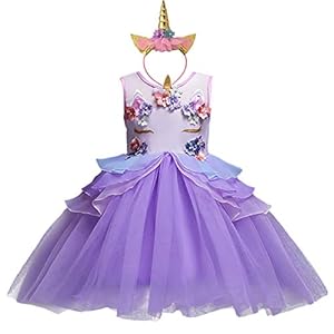 HOIZOSG Kleine Meisjes Eenhoorn Verjaardagsjurk Prinses Kostuum Halloween Cosplay Kerstmis Carnaval Fancy Party Outfits…