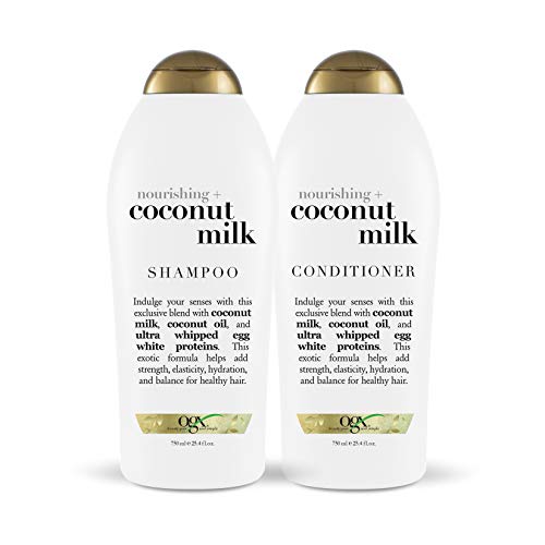 OGX Nourishing + Coconut Milk Shampoo & Conditioner Set, 25.4 Ounce (Set of 2)