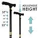 Bago Folding Walking Cane with Led Light and Tripod Pivot Base for All Terrain Grip - Canes are Lightweight and Collapsible to Pack Small for Travel and Store
