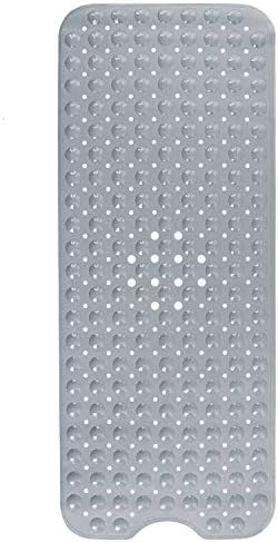Domowin Bath Mat, Bathtub Mat No Slip Bath Mat Anti Slip Shower Bath Mat with 200 Suction Cups Long Machine Washable Tub Mat 100 x 40 cm/ 16" x 40" (Grey)
