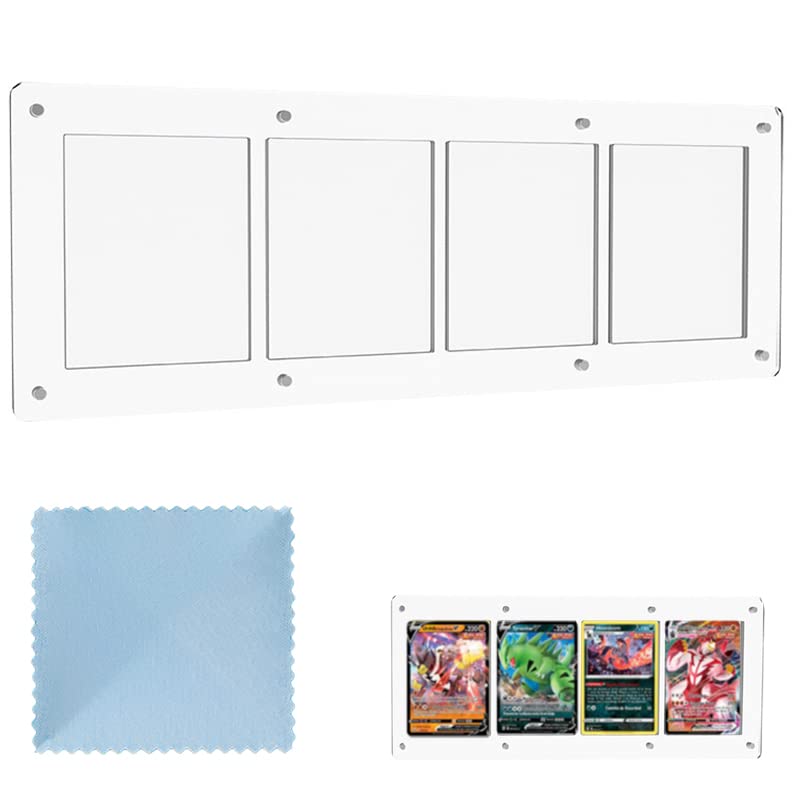 Magnetic Card Holder for Collection Cards, Transparent Acrylic Exchange Letter Display with UV Protection, Trading Card Case and Cleaning Cloth, Clear View