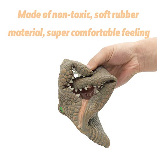 KELIWOW Animal Hand Puppet Soft Rubber Crocodile Puppet Toy 9 Inch for Kids Toddlers - //coolthings.us