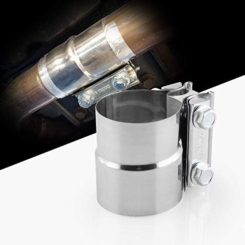 Ruien ステンレス製 マフラーバンド エキゾースト連結パイプ 直径51 53mm 排気バンドクランプ 長さ76mm 汎用 大幅にプライスダウン マフラージョイントクランプ