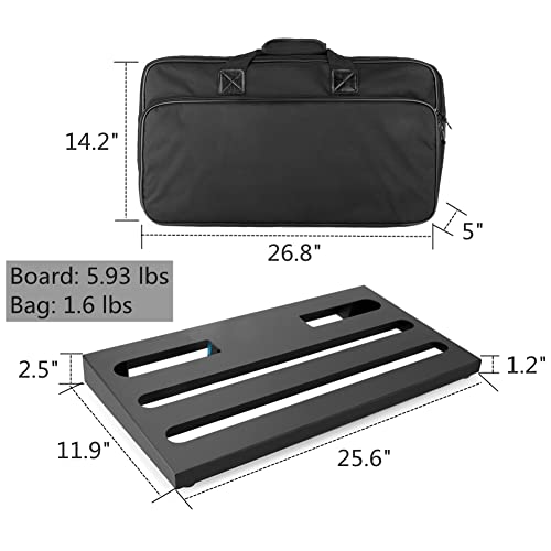 SOYAN Extra Large Guitar Pedal Board with Carrying Bag, 25.6" x 11.9