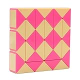 HJXD globle Magic Snake Twist Puzzle Twisty Toy Collection 36 Wedges Magic Ruler Pink