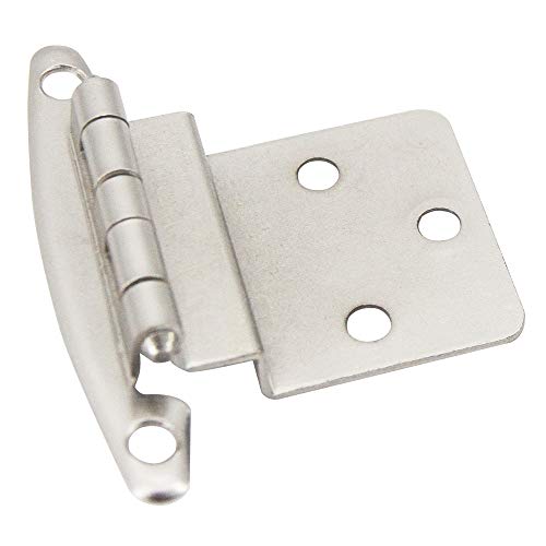 Hardware 3/8 Inch Face Mount Inset Satin Nickel Kitchen Door Cabinet Hinges, 50 Pack(25 Pairs) - Thumbnail 3