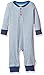 Burt's Bees Baby Baby Boy's Romper Jumpsuit, 100% Organic Cotton One-Piece Coverall, Twilight Heather Henley, 18 Months