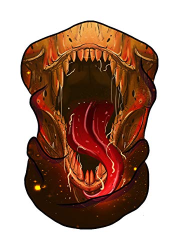Premium Quality Seamless Bandana/Face Mask for Raves, Music Festivals, Dust, Multipurpose. Exclusive Designs (Tyrannosaurus Wrex)