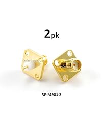 cablesonline SMA Hembra Bulkhead montaje en panel Conector Dorado RF Adapter (2 Pack) (rf m901   2)