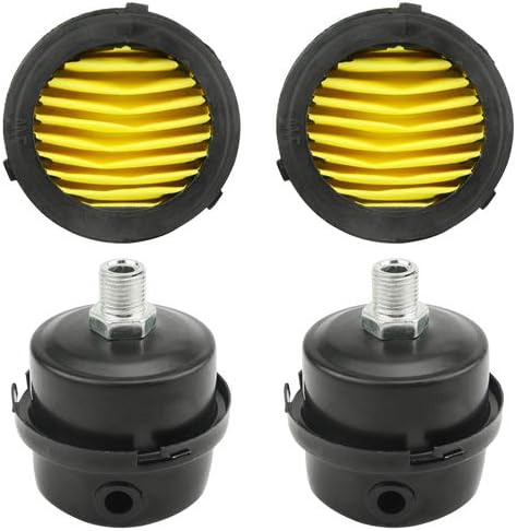 WMYCONGCONG 2 PCS 1/4" PT 12.5mm Air Compressor Silencer Filter Metal Air Compressor Intake Filter Muffler Silence w/ 2 PCS Filter Element Replacement