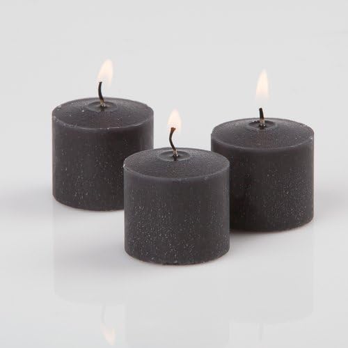 Set of 72 Votive Candles 10 Hours, Black Unscented