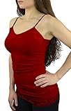 Belle Donne- Womens Cami Dress Spaghetti Adjustable Straps Lace Trim Solid Cami - Burgundy/Large