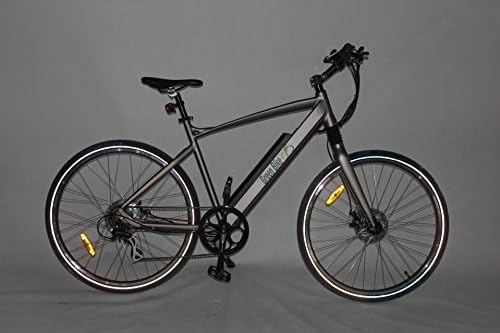 Green Bike USA Best Electric Mountain bicycle, light, strong, 27.5 inch, 350W,36V Samsung, 9 pedal assist levels, perfect city Ebike (GRAY)