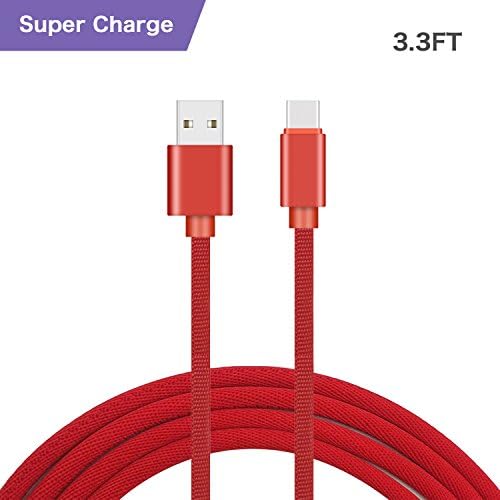 USB Type C Cable Huawei 5A Supercharge, mobfun 3.3FT USB C Quick Charge Braided Cable Cord for Huawei Mate 10 Mate 9 Huawei Mate 9 Pro Huawei P10, Samsung Galaxy Note 8 S8 (Red)