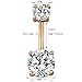 GAGABODY 14G 3/8inch(10mm) 316L Surgical Steel Rose Gold Belly Button Navel Rings with CZ (Clear)