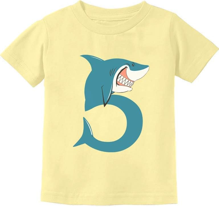 5th Birthday Shark Party Gift for Five Year Old Toddler Kids T-Shirt