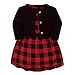 Touched by Nature Girl Organic Cotton Cardigan and Dress, Buffalo Plaid 2-Piece, 2 Toddler (2T)