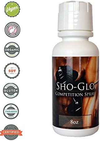 Sho Glo 8 oz bottle of Dark Stage Competition Tan Spray, DHA Sunless Airbrush Spray Tanning Solution