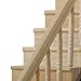Lowpricenice Pre-Assembled Wooden Staircase Stair Stringer Step with Right Handrail Dollhouse Furniture