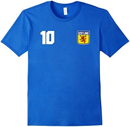 Mens SCOTLAND T-shirt Scottish Tee Retro Soccer Football Futbol Large Royal Blue